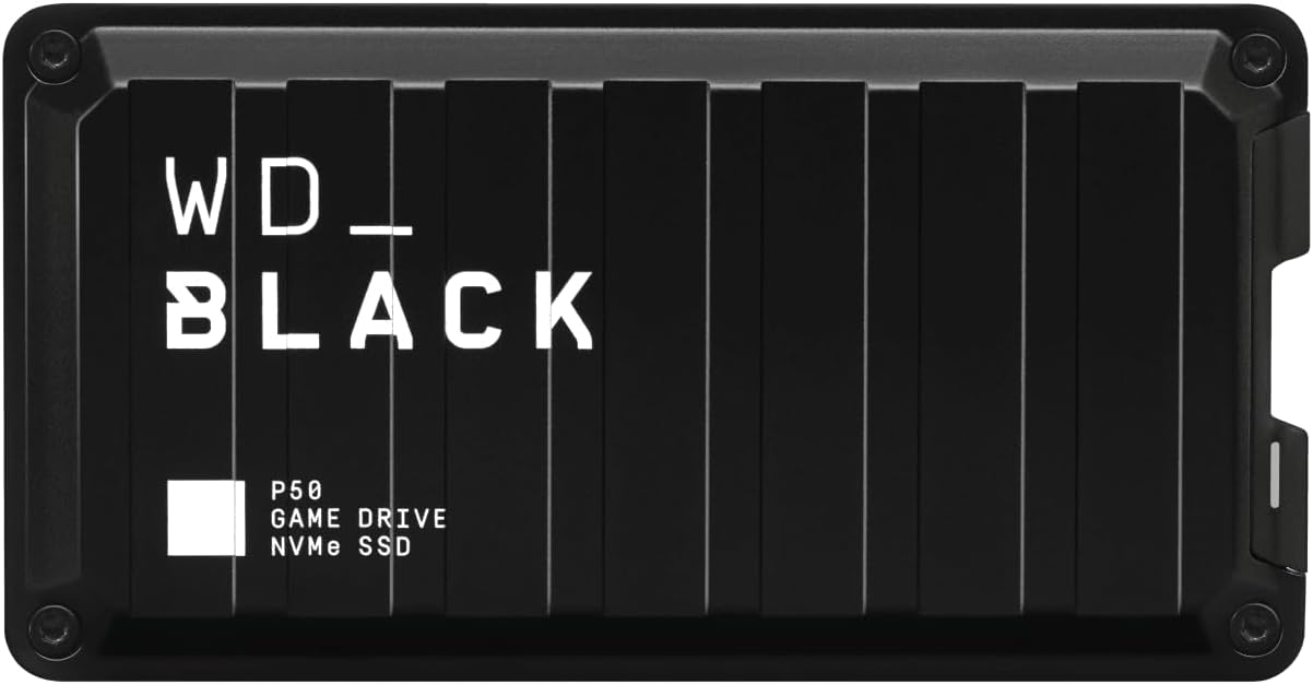 WD_BLACK 500GB P50 Game Drive SSD – Portable External Solid State Drive, Compatible with Playstation, Xbox, PC, & Mac, Up to 2,000 MB/s – WDBA3S5000ABK-WESN