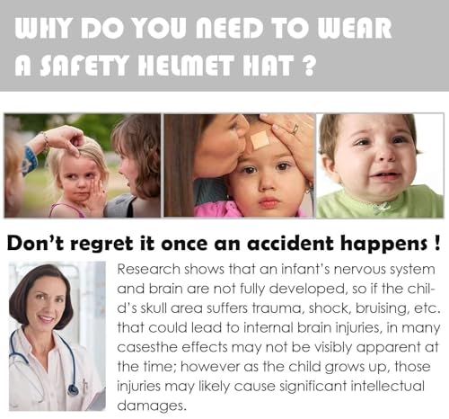 Image of Baby Helmet No Bump Safety Head Cushion Bumper Bonnet Adjustable Protective Cap Child Safety Headguard for Running Walking Crawling Safety Helmet (Blue Rabbit)