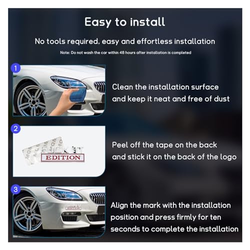 Image of Dickno 2 PCS Fuck It Edition Emblem for Car, Auto Fender Bumper Decoration Stickers, Vehicle 3D Side Fender Rear Trunk Decal Badge, Universal Exterior Accessories for Car (Silver & Red)