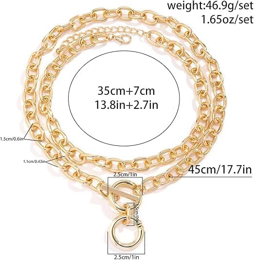 ネックレス・チョーカー LC1013 CHAIN TYPE A UX SAP Amazon.com: KONPJE Gold Chunky Toggle Necklace for Women