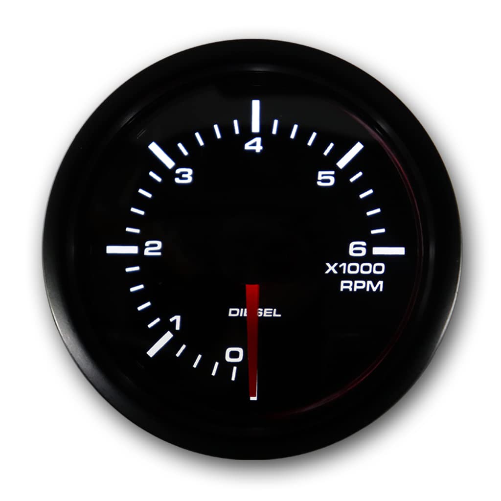 MOTOR METER RACING MGS Series 52mm 2-1/16" Electrical Clock Gauge 0~12 Hour Format White Dial Blue LED Backlit Waterproof In | Whizz Hour Meter