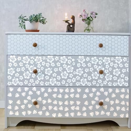 image for Yanroom Palm Leaf Honeycomb Stencils for Painting on Cookie Cake Bakin