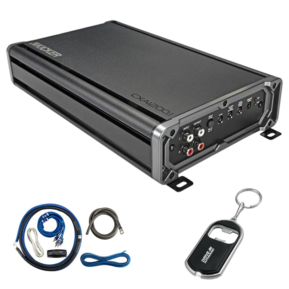 Kicker CX Series 46CXA12001T Mono Subwoofer Amplifier and 46CK4 Amp Wiring Kit and DIAS Keychain