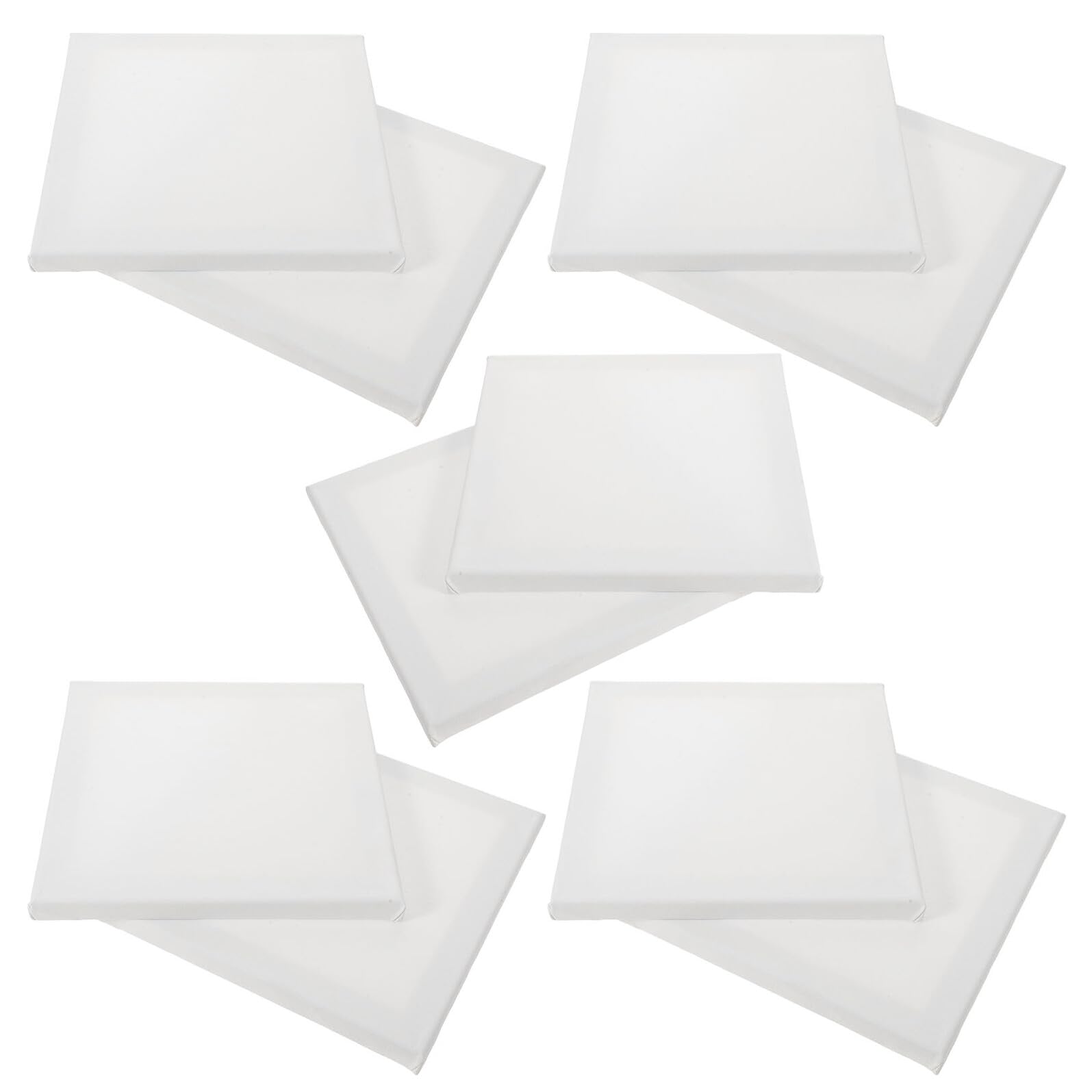 10 Pièces Lot de 10 Toiles Encadrées 20X20 CM en Coton 100% Naturel, Cadres en Bois Robustes, Toile de Peinture à L'Huile et Acrylique, Supports Artistiques Prêts à Peindre et
