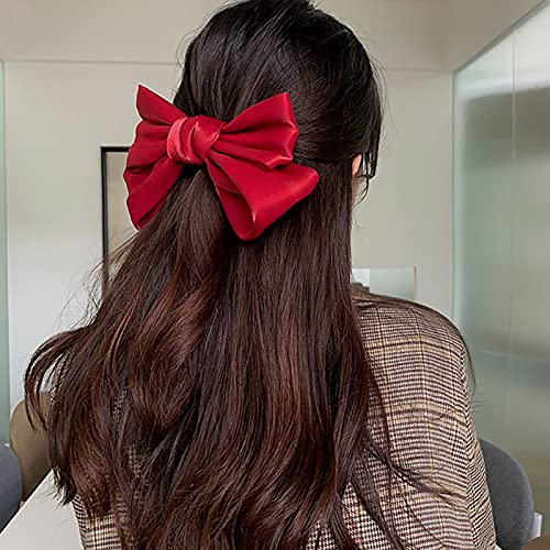 7.1" Red Hair Bows for Girls, Back to School Outfits for Girls, Baby Girl Stuff Butterfly Hair Clips, Kawaii Hair Accessories, Hair Clips for Women, Birthday, Party, Christmas, Wedding Hair Decoration