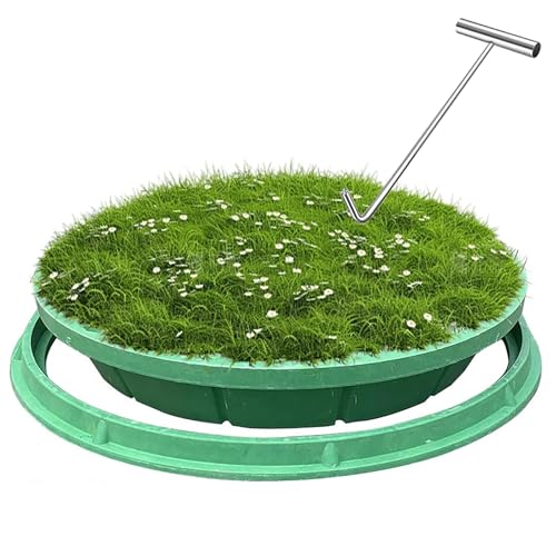 Regard carré pour pelouse 60 cm avec crochet accès extérieur dissimulé - 2