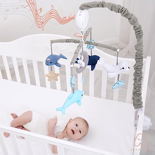 Acrabros ACM360-HY-2 Baby Mobile For Crib,Acrabros Crib Mobile For Boys Girls,35 Lullabies Digital Musical Box,Woodland Nursery Decor Toys,Ocean Animals thumb #5