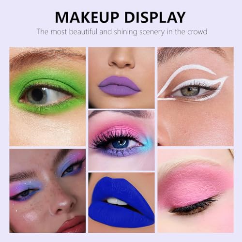 Image of 6 Pcs Colorful Matte Liquid Eyeshadow Eyeliner Set, White, Pink, Green, Blue, Purple, Dark Blue, Halloween Stage Clown Children's Makeup, Quick-Drying, Long-Lasting, Waterproof (6Pcs-Matte Colorful 2)