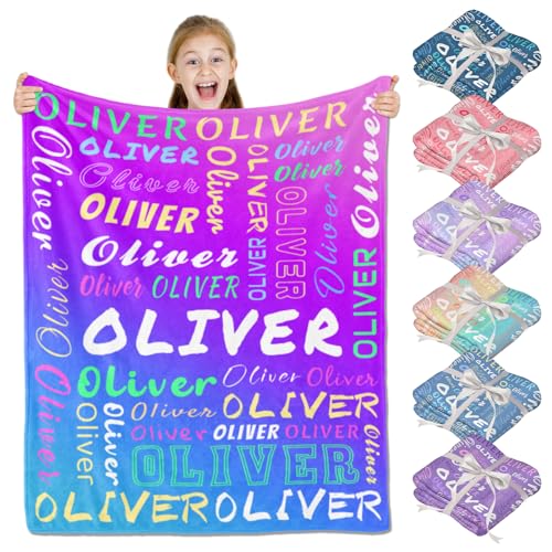 Image of PUREFLY Ships Next Day-Personalized Blanket for Kids- Custom Blanket with Name for Teen Girls and Boys, Birthday Gifts for Women and Men, Customized Flannel Throw, Christmas Blankets Gifts for Baby