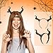 Beavorty 1Pcs Devil Horns Headband Gothic Devil Horn Hair Hoop Halloween Headdress Ox Horn Hair Loop Black Cosplay Hair Accessory for Halloween Christmas Party Dress Up