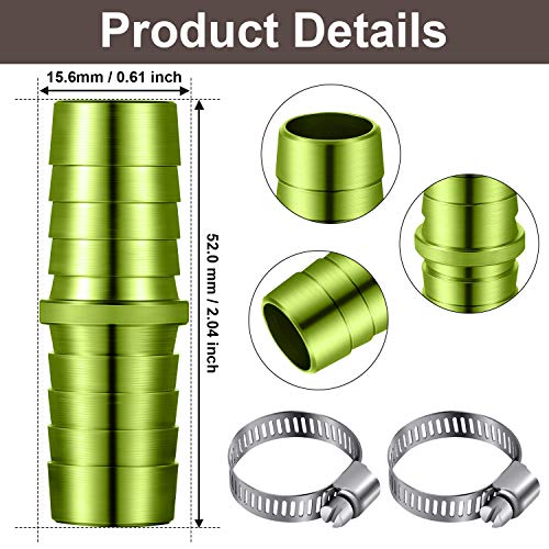 6 Pieces 5/8 Inch Garden Hose Repair Kits Aluminium Water Hose Mender Garden Hose Connectors With 12 Pieces Stainless Steel Clamps (Green) #TOP1