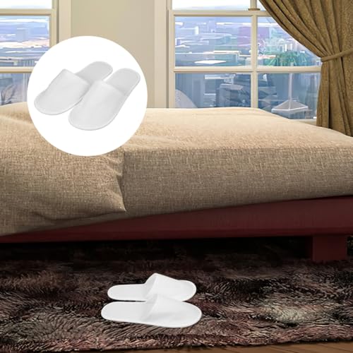 VICASKY 10 Paare Einweg Hausschuhe Hotel Weiß – Rutschfeste 4mm Dicke, Leichte Tragbare Indoor Pantoffeln für Damen & Herren (Hotel, Reise, Zuhause)​