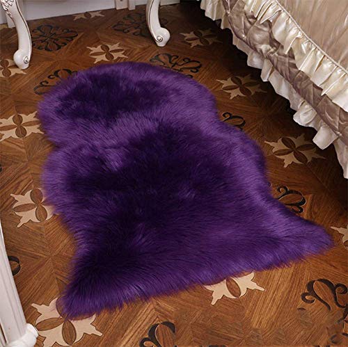Super Soft Fluffy Faux Sheepskin Fur Area Rug, Living Room Bedroom Floor Shaggy Silky Plush Carpet White Faux Fur Rug Bedside Rugs,C3,100x190cm/3.2x6.2ft