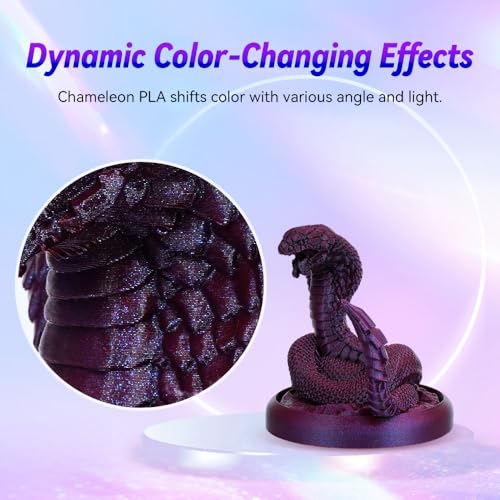Image of FLASHFORGE 3D Printer Filament, Chameleon PLA Color Shift Filament 1.75mm, Changes Color with Light and Angles, 1KG Spool (2.2lbs), Dimensional Accuracy + /- 0.02mm (Marsala)