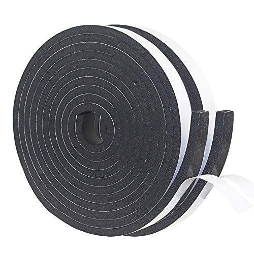 Image of DGSL Foam Weather Stripping, 1 inch x3 /8 inch, 33Ft Door Window Seal Tape | Self Adhesive Weatherstrip AC Foam Tape for Window Gaps, Door Frame, Soundproof Insulation