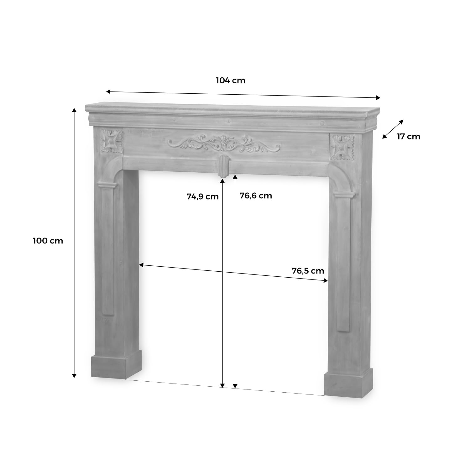 Alice's Home - Manteau de cheminée - Romance - décor Bois Gris cérusé
