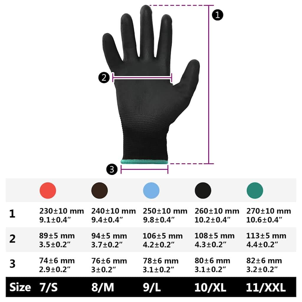 Arbeitshandschuhe 24 Stück Schwarz XXL Polyester rutschfest, abriebfest, vielseitig für Garten, Werkstatt, Industrie, Handwerk, Montage, Logistik und mechanische Aufgaben