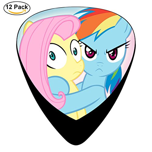 Fluttershy Rainbow Dash Assorted Pearl Celluloid Guitar Picks - 12 Pack Includes Thin, Medium & Heavy Gauges