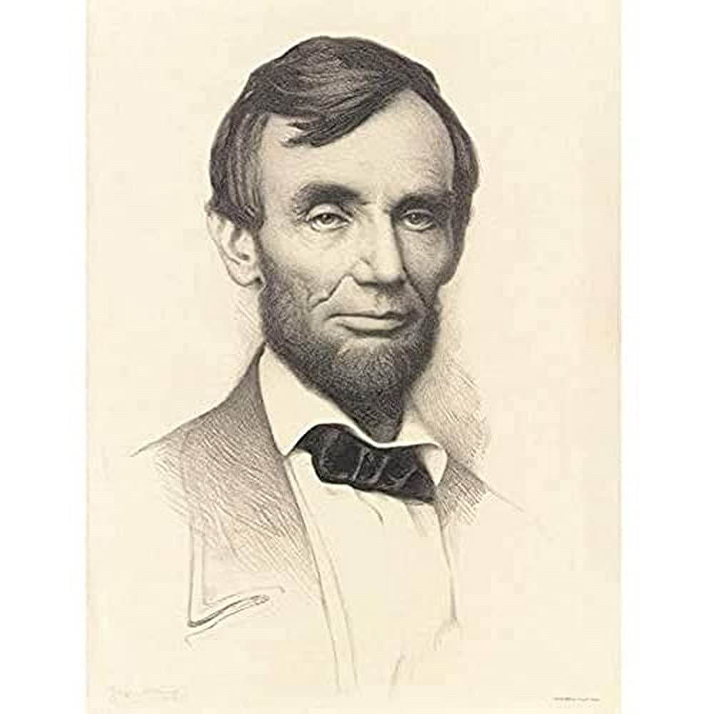 Decamp Portrait Abraham Lincoln Drawing Art Print Canvas Premium Wall Decor Poster Mural