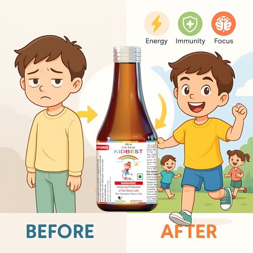 Image of HealthBest Iron (Haematinic) Syrup | Zinc | Folic Acid | 200 ML
