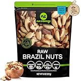 NUT CRAVINGS - Raw Brazil Nuts, Unsalted, No Shell, Whole, (8oz - 1 Pack) Bulk Nuts Packed Fresh in Resealable Bag - Kosher Healthy Snack, Food Assortments