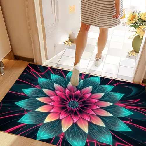 Tapis de sol super absorbant et lavable en machine style psychédélique
