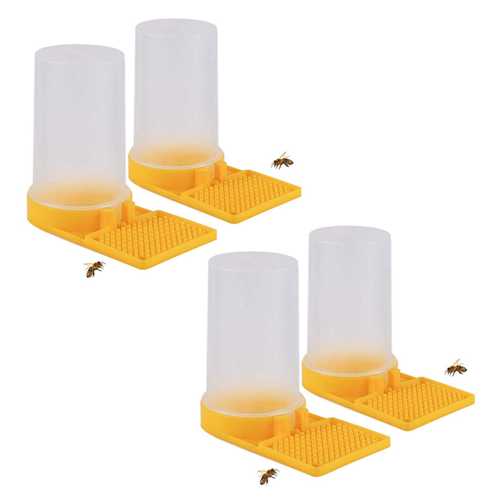 Wesafrae Yellow 4 Pack Beehive Beekeeping Water Dispenser Honey Beehive Entrance Feeder Bee Drinking Beekeeping Equipment