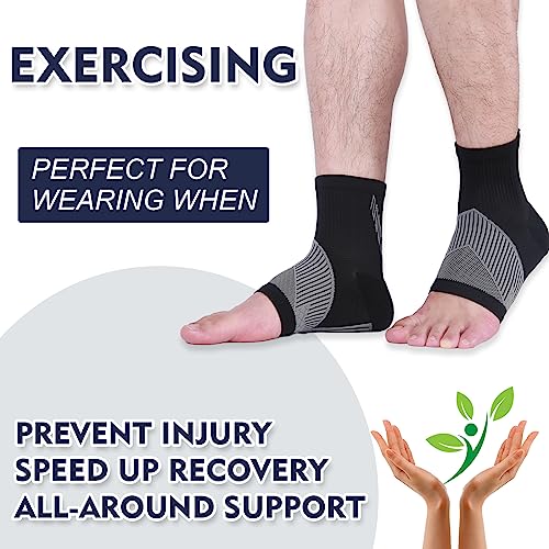 Image of 2Pairs Comprex Ankle Sleeves, Soothe Relief Socks for Neuropathy Pain Women, Plantar Fasciitis Socks for Arch Support, Achilles Tendonitis, and Foot Pain Relief (S, Red)