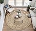 COTTON CRAFT Jute Braided Area Rug - 4 Feet Round - Boho Farmhouse Rustic Vintage Area Accent Throw Rug - Handwoven Reversible Natural - Living Room Den Study Home Décor Gift - Natural