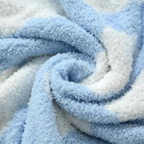 Image of JOOJA Soft Knitted Baby Cloud Blanket Cozy Swaddling Receiving Blanket for Newborn Nursery Toddler Infants Kids30x40 Inch Blue Cloud