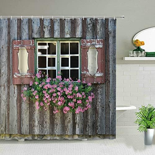 MMHJFANG Shower Curtain Garden Decoration Glamorous Flowers and Vine ...