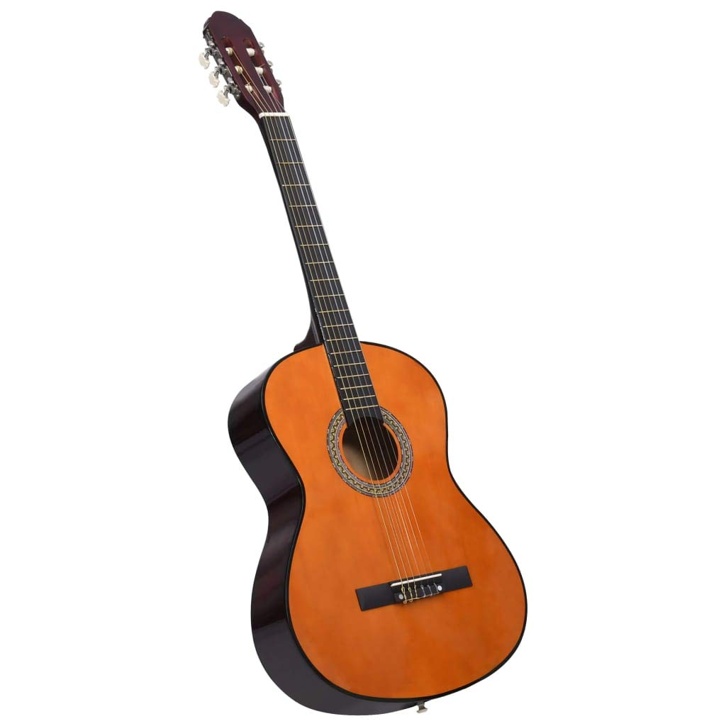 Kindergitarre 1/2, 1/4 Akustik Gitarre für Anfänger mit Tasche, Dunkle Holzfarbe