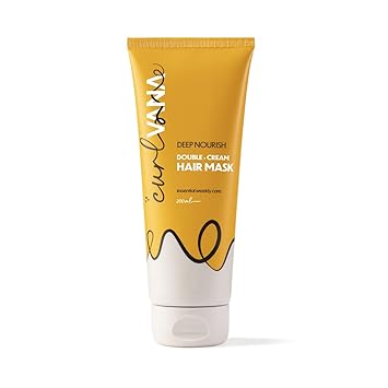 Curlvana Deep Nourish Double-Cream Hair Mask for dry and frizzy hair for Men and Women. CG-Friendly. All-Weather, Glycerin-Free. Curly Hair Mask for deep conditioning, Moisturizing, Strengthening & Anti-Frizz Solution. 200ml.