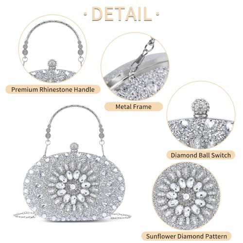 Image of Sparkly Women's Evening Clutch Purses Rhinestone Bag Luxury Handbags For Weddings Formal Prom Party