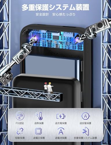モバイル バッテリー MagSafe対応 小型 10000mAh 大容量 20W急速充電 マグネット式ワイヤレス充電対応 薄型 ワイヤレス充電器 マグネット式 PSE認証済み iPhone 17/16/15/ 14/ 13/ 12シリーズ対応 旅行/出張/災害用 機内持ち込み可