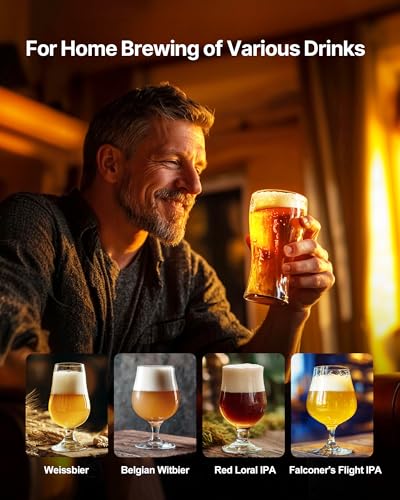 Image of VEVOR Brew Bags, 2 PCS Food Grade Nylon Material Grain Bag, 10 PCS Natural Cotton-Linen Hop Bag, Easy to Clean, Reusable & Ultra-Fine Mesh Home Brewing Bags, Only for Our Automatic Beer Brewer