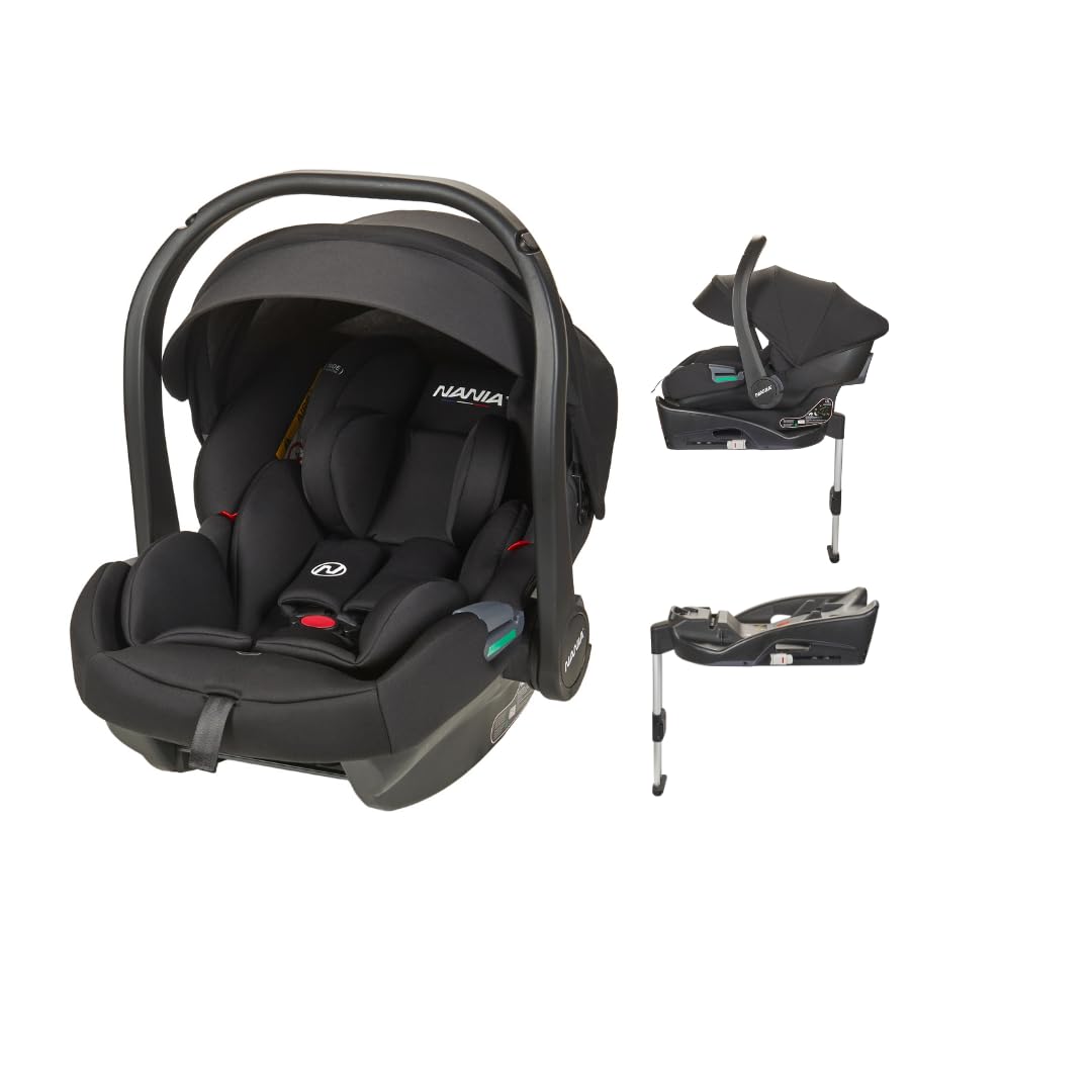 NANIA Silla de coche para niños Rimini R129 i-Size de 40 a 87 cm, desde el nacimiento hasta 13 kg, casco grupo 0+, reposacabezas ajustable, protección lateral, inserto lumbar y reducción, base Isofix