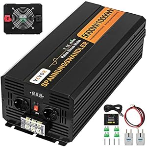 VEVOR 5000W 10000W reiner Sinus Wechselrichter Spannungswandler DC 24V auf 230V AC LCD Display USB Hochgeschwindigkeitskühlven... Aluminium mit Kabelfernbedienung