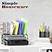 SIMPLE HOUSEWARE Mesh Desk Organizer with Sliding Drawer, Double Tray and 5 Upright Sections, Black