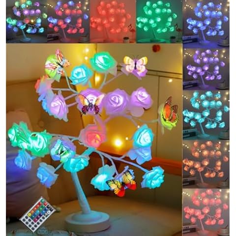 Enchanted Rose Flower Tree Lamp - 16 Vibrant Colors with Remote Control - Ideal Gift for Women, Teens, Girls - Perfect for Wedding, Christmas, Parties - Elegant Home Décor for Living Room, Bedroom Cover