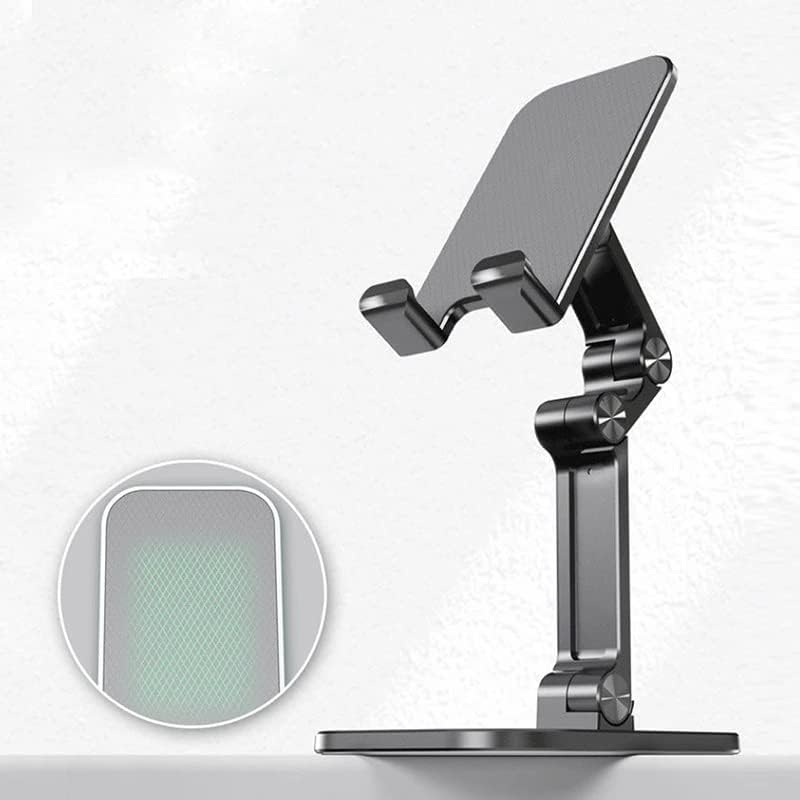 デスク携帯電話ホルダー電話用ユニバーサル調節可能なテーブル携帯電話電話サポート金属タブレットスタンド(Black)
