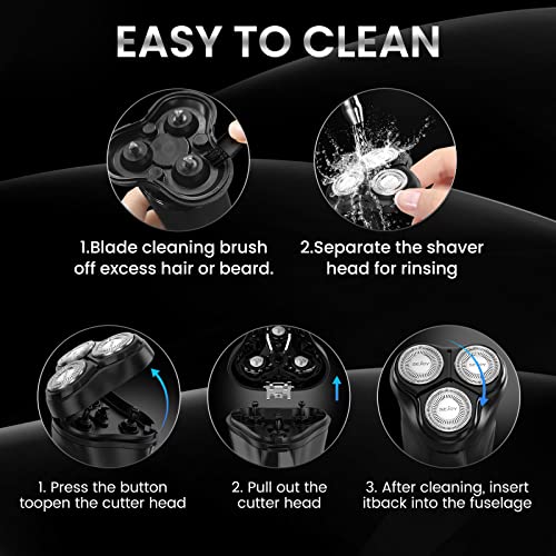 3D Electric Shaver Rotary Shavers,Electric Razor for Men,Rechargeable Electric Razor Shaving Machines,with Pop-up Trimmer,1 Hour Fast Charging,90-Min Shaving,3D Floating Head,LCD Power Indicator 3D Electric Shaver Rotary Shavers,Electric Razor for Men,Rechargeable Electric Razor Shaving Machines,with Pop-up Trimmer,1 Hour Fast Charging,90-Min Shaving,3D Floating Head,LCD Power Indicator