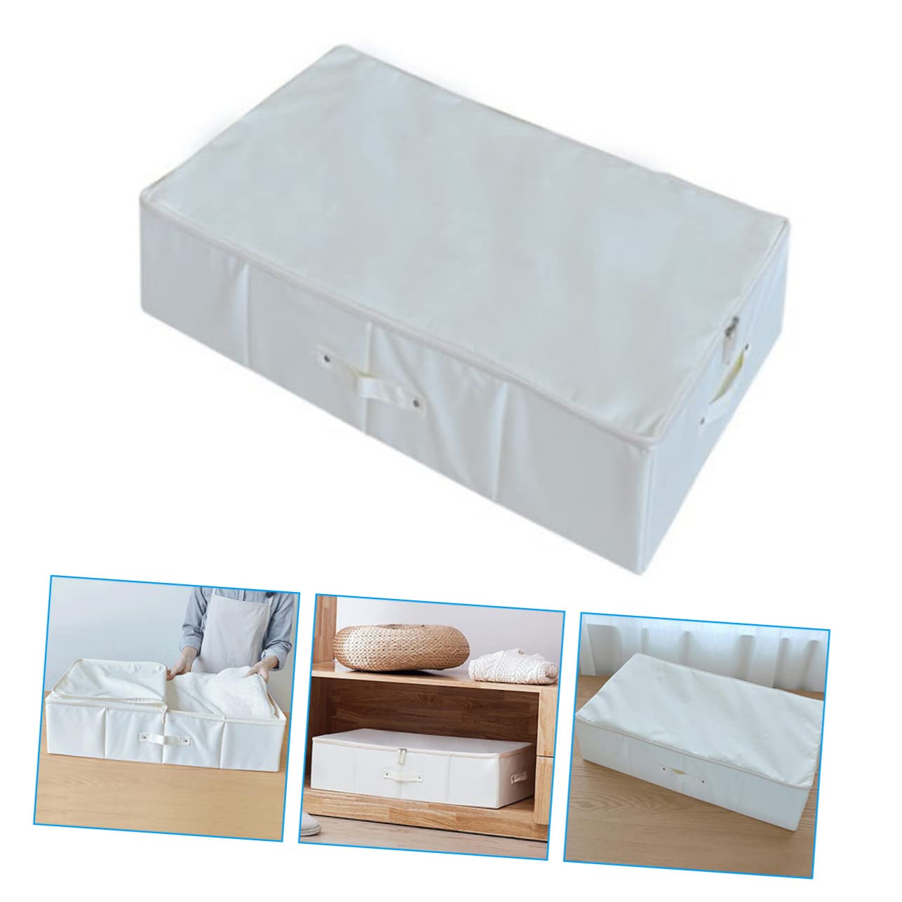 KOMBIUDA Contenitore Sotto Letto Capacità Borsa Pieghevole Traspirante in Oxford Per Coperte Piumoni e Vestiti Con Fondo Rimovibile e Design Leggero Per Organizzare La Camera Da Letto