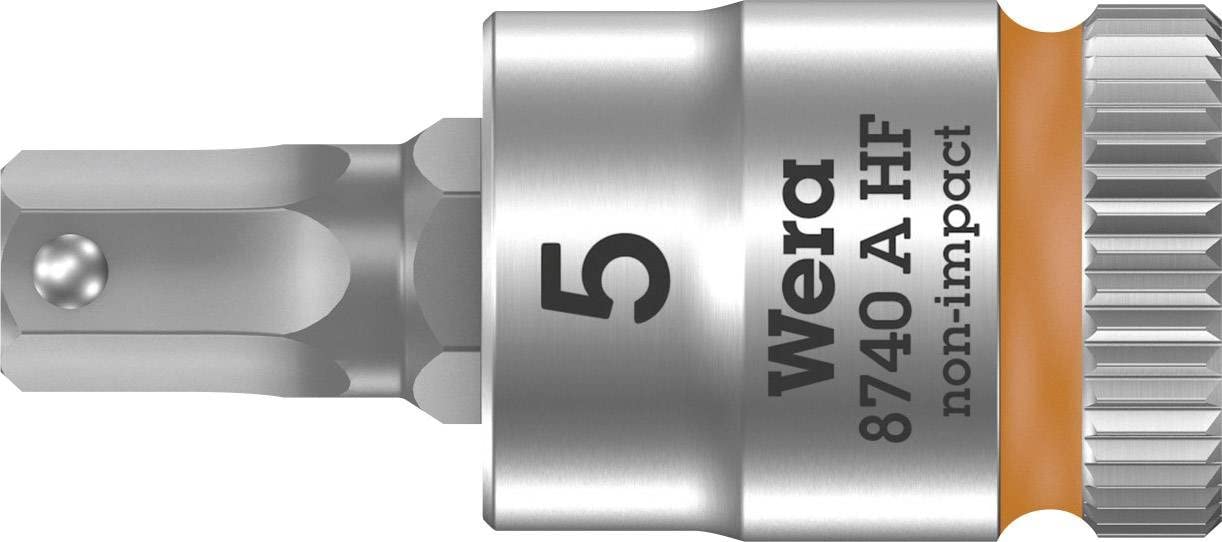 WERA 05003335001 8740 A HF Zyklop bit Socket with Holding Function, 1/4" Drive, 5 x 28 mm