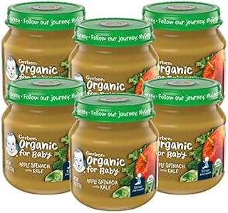 Gerber 2nd Foods, Organic Apple Spinach with Kale, 4oz (Pack - 6)