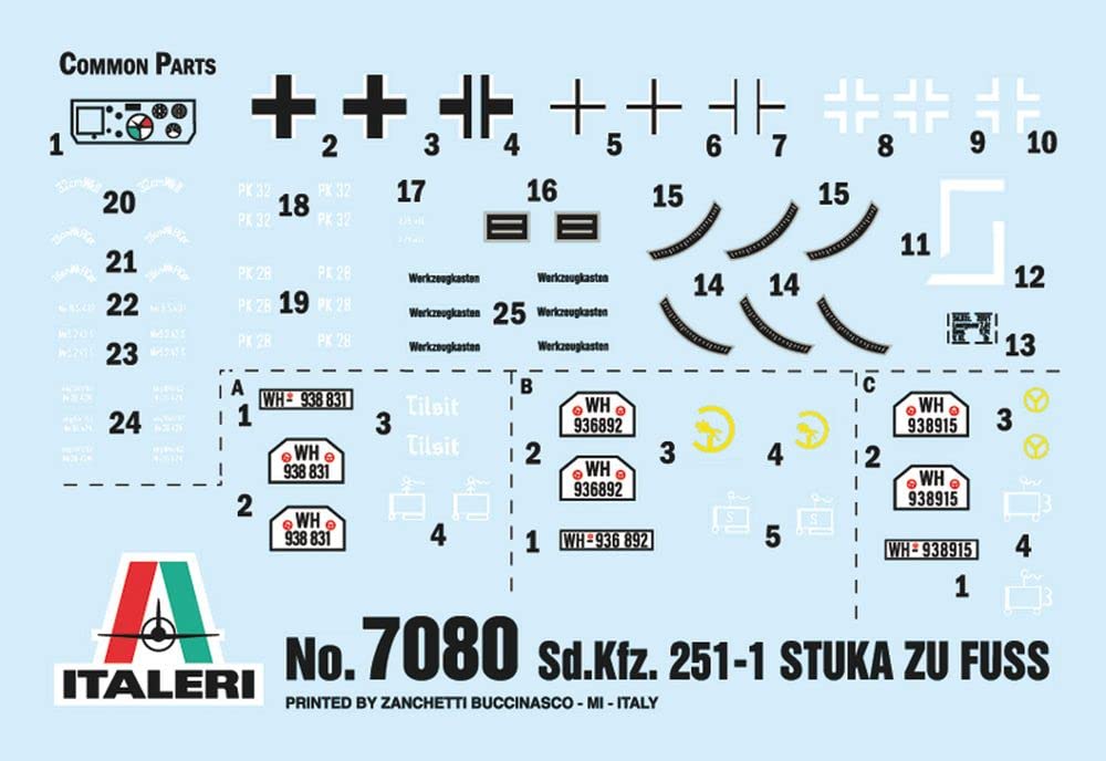 Italeri 7080S 1:72 Sd.Kfz. 251/1 "Stuka Zu Fuss, Model Building Kit, Standing Model Building, Crafts, Hobby, Gluing - Image 3