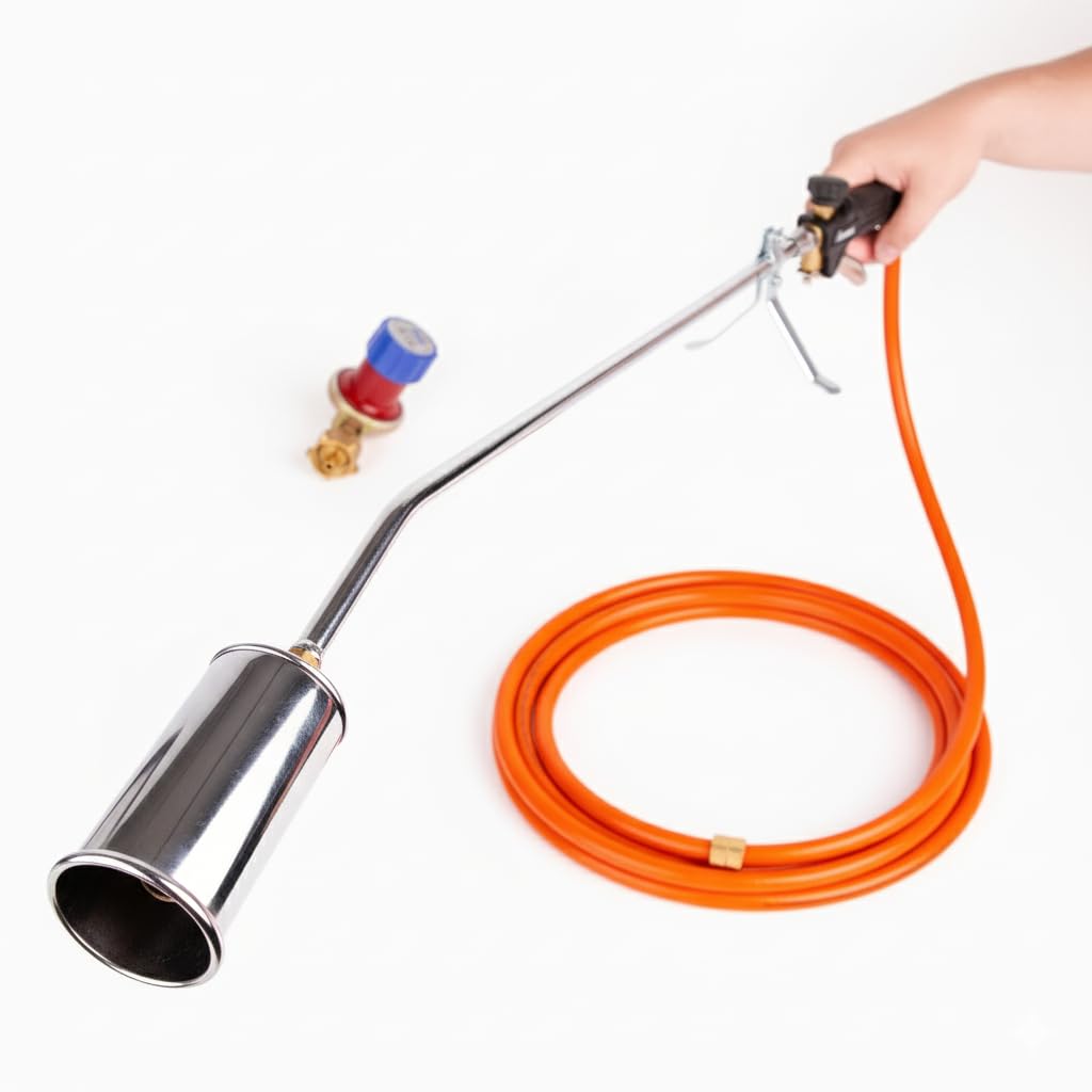 BIO Unkrautbrenner PRO mit Flaschenwagen Regler Schlauch Abflammgerät Unkrautvernichter Gasbrenner