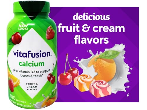 VitaFusion Calcium 500 mg Dietary Supplement Gummies Natural Fruit and Cream Flavors - 100 ct, Pack of 2 - Image 5