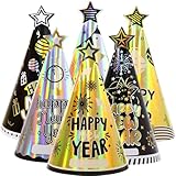 Fancy Land 24 Pcs New Years Eve Party Hats NYE Party Supplies 2026 New Year Paper Cone Hats Party Decorations