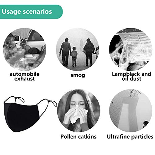3 Layer Reusable Fashion Protective, Facial Protection Filtration 95%, Unisex Black Dust Cotton, Washable, Reusable Cotton Fabric (Xl) #TOP6